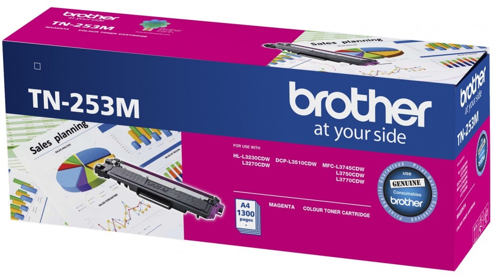 [4977766791045] Brother TN-253M Magenta Toner Cartridge to Suit -  HL-3230CDW/3270CDW/DCP-L3015CDW/MFC-L3745CDW/L3750CDW/L3770CDW (1,300 Pages)