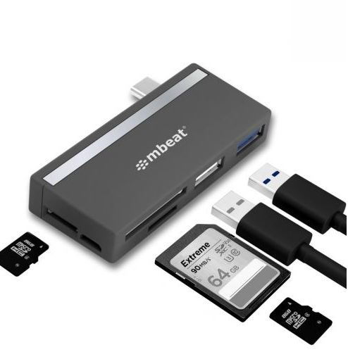 [9346396002329] 9346396002329 mbeat®  Essential  5-IN-1 USB- C Hub ( USB hub 2.0, 3.0, SD/TF Card Reader Supports SDXC, MicroSDXC) USB 3.0 Speed: Up to 5Gbps Weight: 18g