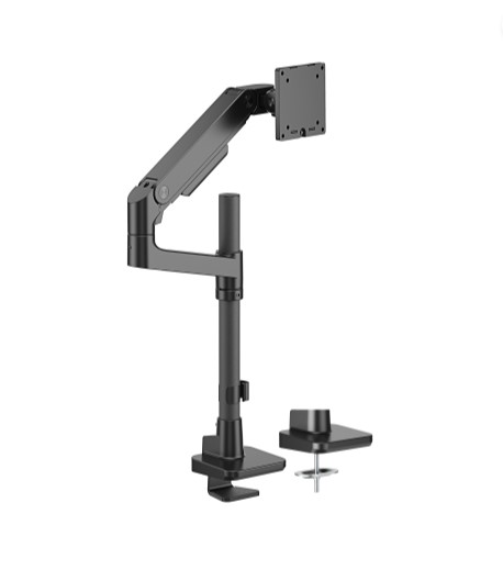 [6956745179591] Brateck LDT81-C012P-B NOTEWORTHY POLE-MOUNTED HEAVY-DUTY GAS SPRING MONITOR ARM For most 17"~49" Monitors, Fine Texture Black (LS)