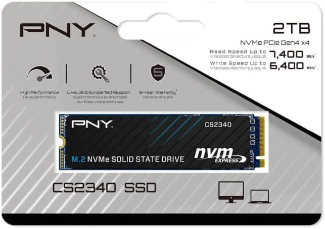 [751492787121] PNY CS2340 2TB M280CS2340-2TB-TB 7,400 MB/s (Read), 6,400 MB/s (Write)