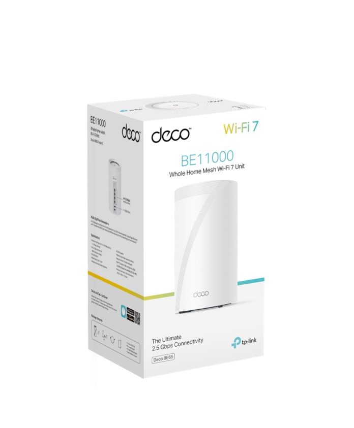 [4897098687000] TP-Link Deco BE65 BE11000 Whole Home Mesh Wi-Fi 7 System (WIFI7), 574 Mbps at 2.4 GHz + 4320 Mbps at 5 GHz + 5760 Mbps at 6 GHz