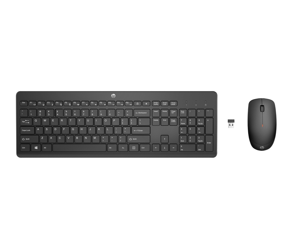 [195122124984] 195122124984 HP 230 Wireless Keyboard  Mouse Combo 12 function keys chiclet comfortable low noise 1600DPI Mouse Light Weight Long Battery Life ~16mths