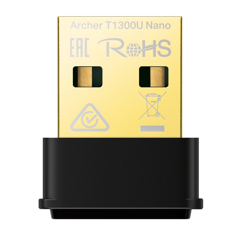 [4895252507324] 4895252507324 TP-Link Archer T1300U Nano AC1300 Nano Wireless MU-MIMO USB Adapter,  1201 Mbps at 5 GHz + 574 Mbps at 2.4 GHz, 5G NR 4.67Gbps/1.25Gbps, LTE support C
