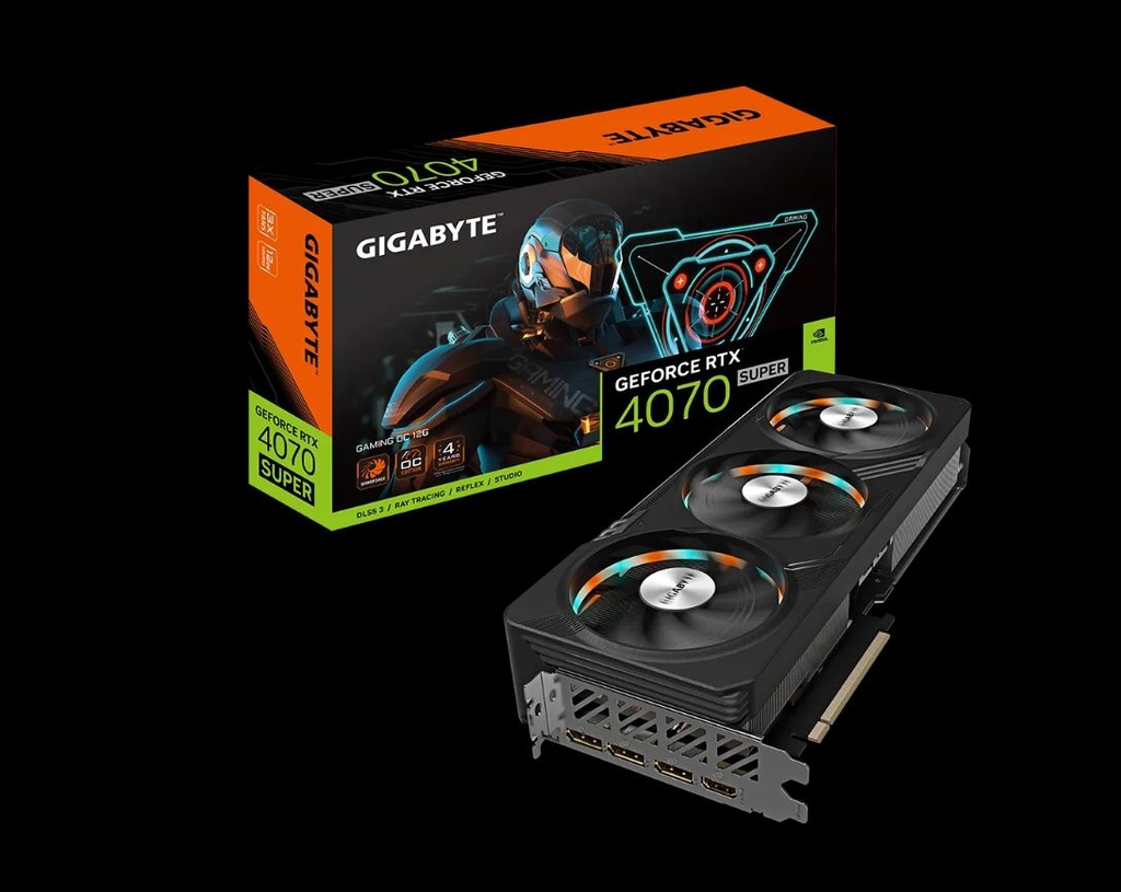 [4719331354152] Gigabyte nVidia GeForce RTX 4070 Super GAMING OC 12GD GDDR6X Video Card, PCI-E 4.0,7168 CUDA Cores, RGB Fusion 3x DP 1.4a, 1x HDMI 2.1a