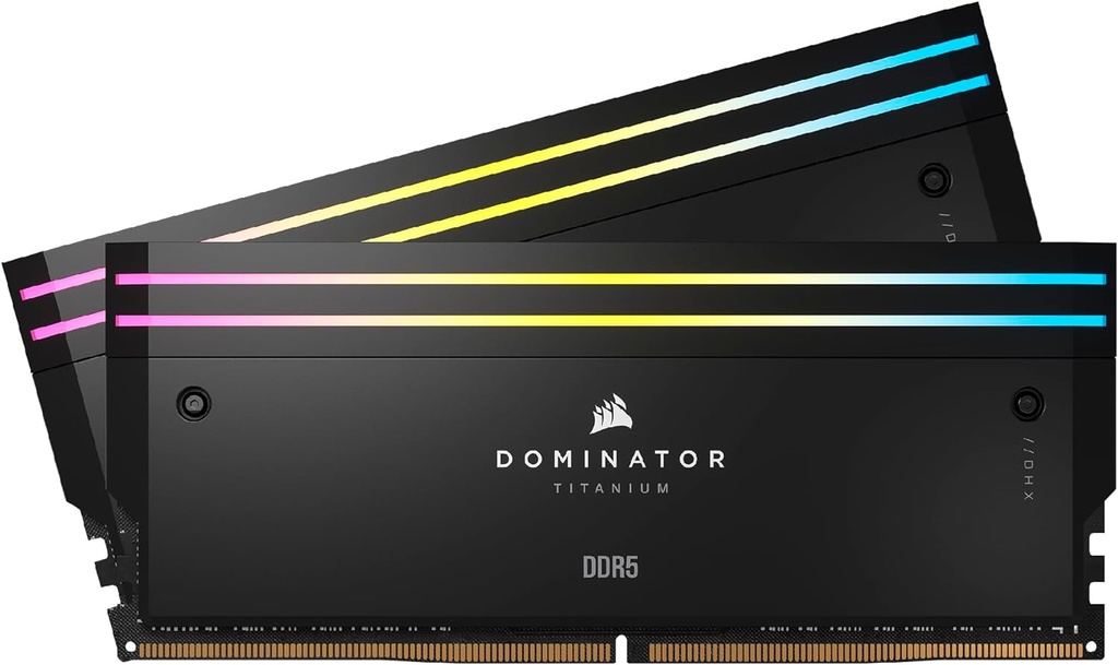 [840006673316] 840006673316 Corsair DOMINATOR® TITANIUM RGB 32GB (2x16GB) DDR5 DRAM 7200MT/s CL34 Intel XMP Memory Kit — Black