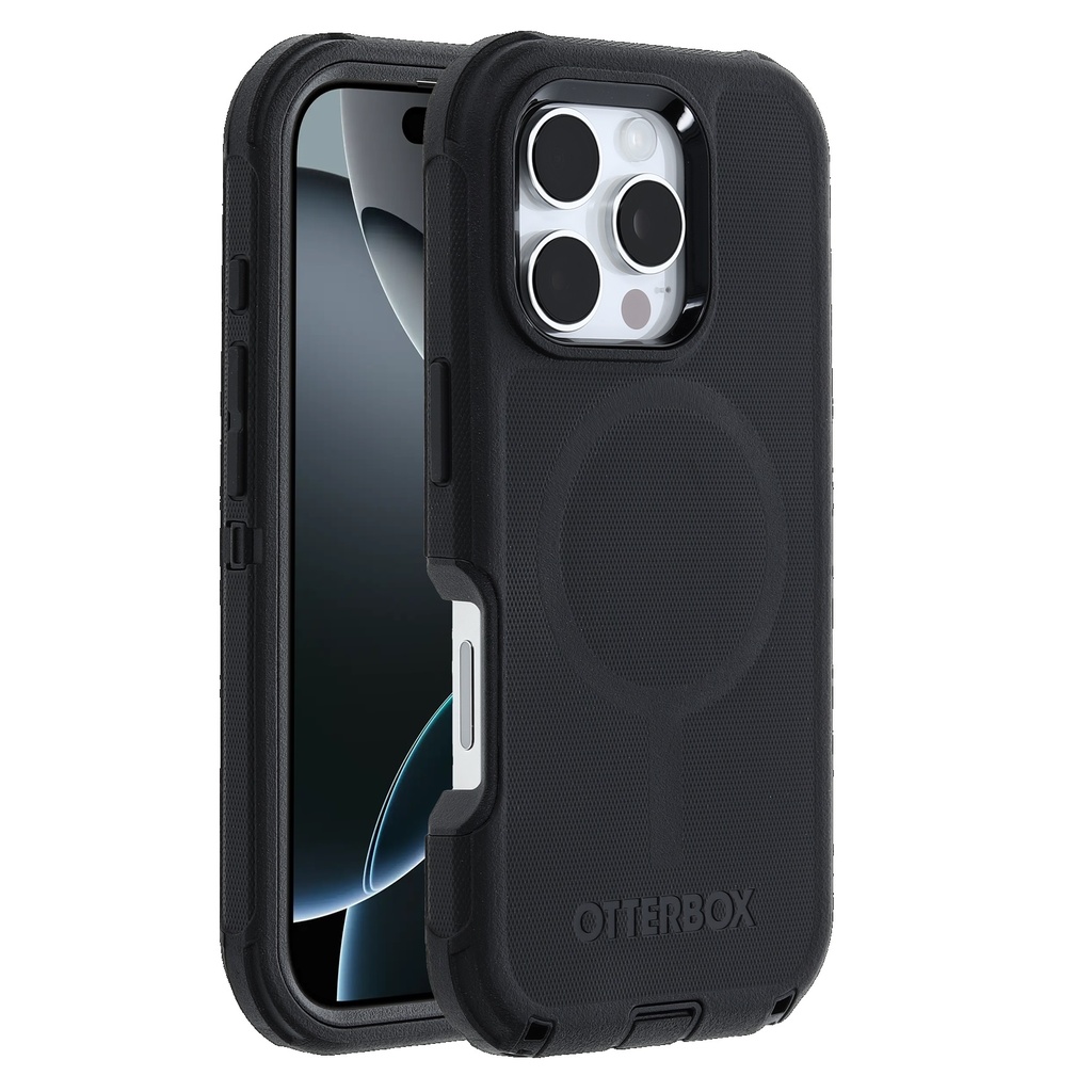 [840304768257] OtterBox Defender MagSafe Apple iPhone 16 Pro Max (6.9") Case Black - (77-95989), DROP+ 7X Military Standard, Tri-Layer,Port Covers, 7 Years Warranty