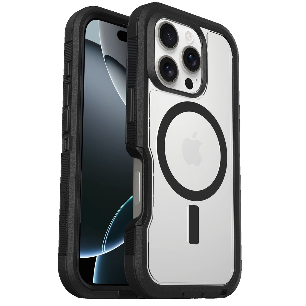[840304769360] 840304769360 OtterBox Defender XT MagSafe Apple iPhone 16 Pro (6.3") Case Clear/Black - (77-96112), DROP+ 7X Military Standard,Multi-Layer, 7 Years Warranty