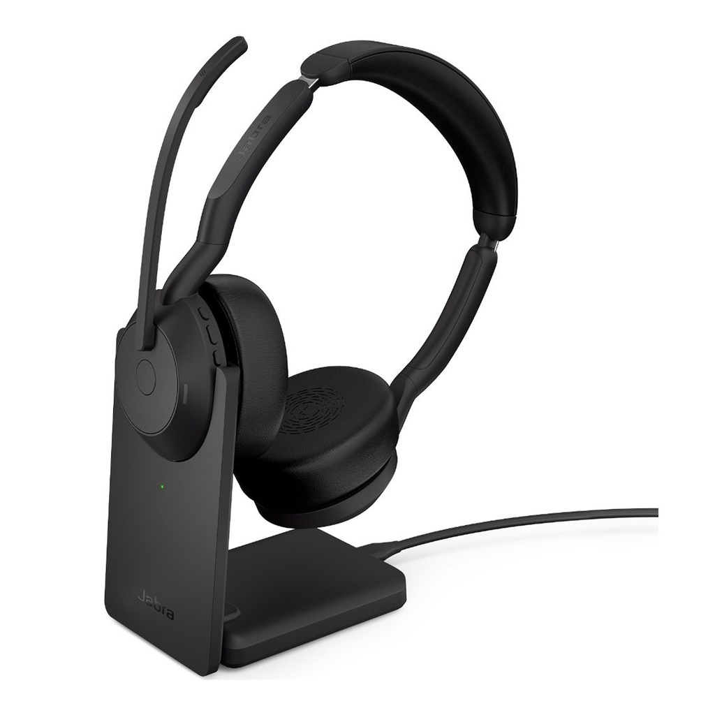 [5706991027594] Jabra  Evolve2 55, USB A, Stand, MS Teams, Stand Active Noise Cancellation. Link 380 Bluetooth® Adapter ,30m Wireless Range, 18 Hours Battery Life