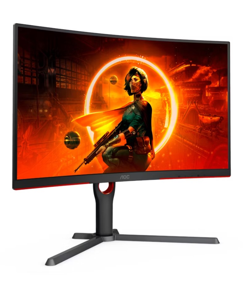 [6973985231704] 6973985231704 AOC 32" Curved 2K QHD (2560 x 1440) 0.5ms, 180hz, HDR10,  VA, Adaptive Sync, 300 cd/m2, 1500R, HDMI 2.0 and DP 1.4.  VESA 100 x 100. Gaming Monitor