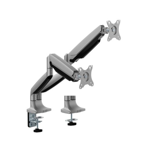 [6956745178402] 6956745178402 Brateck LDT82-C024E DUAL SCREEN HEAVY-DUTY MECHANICAL SPRING MONITOR ARM For most 17"~35" Monitors, Matte Silver (LS)