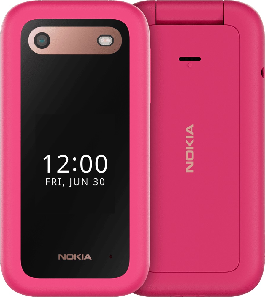 [6438409088468] Nokia 2660 Flip 4G 128MB - Pink (1GF012HPC1A04)*AU STOCK*, 2.8", 48MB/128MB, 0.3MP, Dual SIM, 1450mAh Removable, 2 Years Warranty