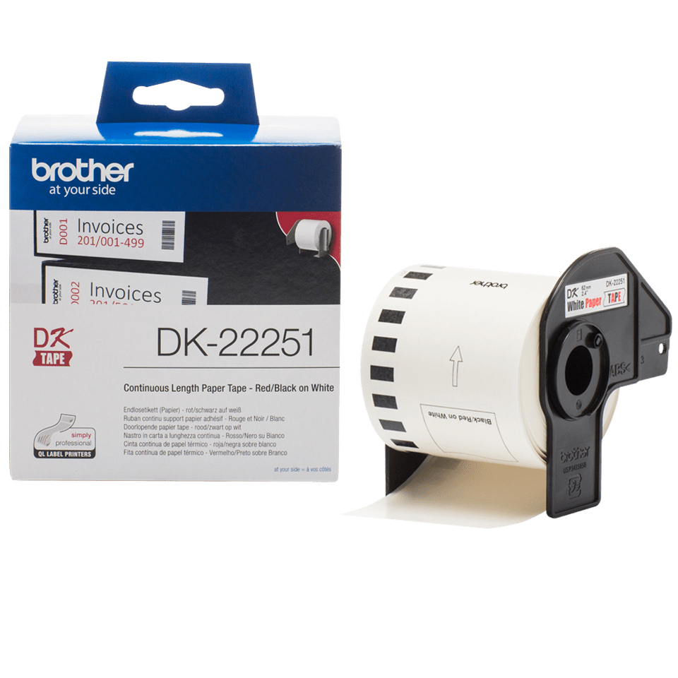 [4977766766746] 4977766766746 Brother DK-22251 Consumer Paper Roll - PAPER ROLL 62MM X 15.24M (WITH BLACK/RED PRINT)
