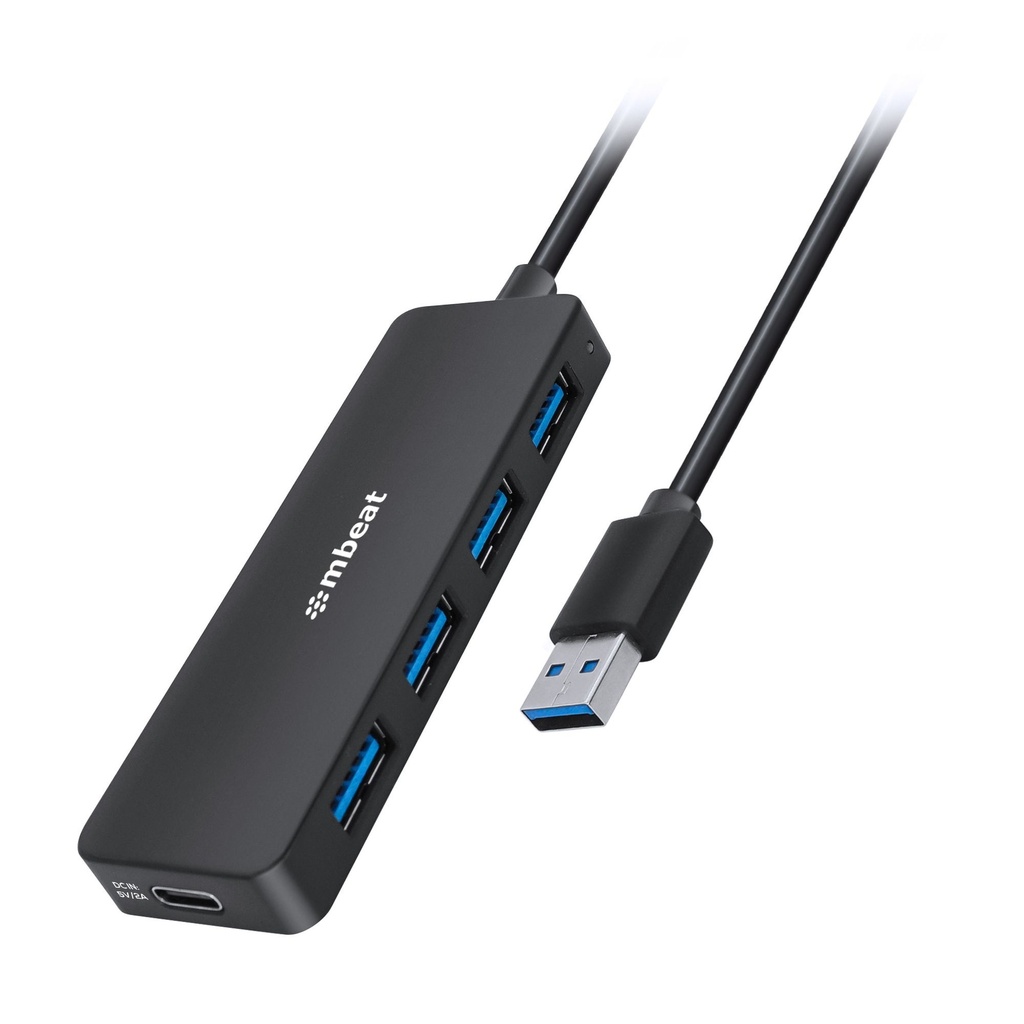 [9346396003661] 9346396003661 mbeat 4-Port USB 3.0 Hub with USB-C DC Port  Compact and Portable Design  Expandable Connectivity Data Transfer Speed: 5Gbps Weight: 32g