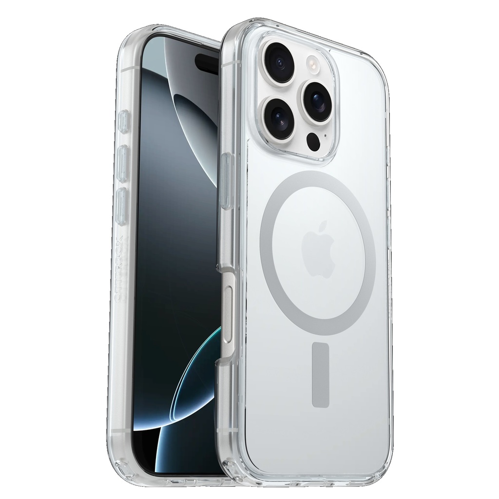 [840304772148] 840304772148 OtterBox Symmetry Clear MagSafe Apple iPhone 16 Pro (6.3") Case Clear - (77-96393), Antimicrobial, DROP+ 3X Military Standard, 7 Years Warranty