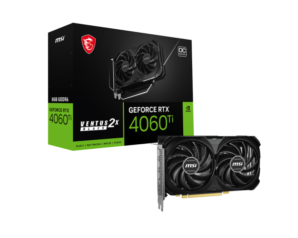 [4711377216166] 4711377216166 MSI nVidia GeForce RTX™ 4060 Ti 8G VENTUS 2X BLACK E1 OC Video Card  2580 MHz Boost Clock, 8GB GDDR6,DisplayPort x 3 (v1.4a),HDMI x 1