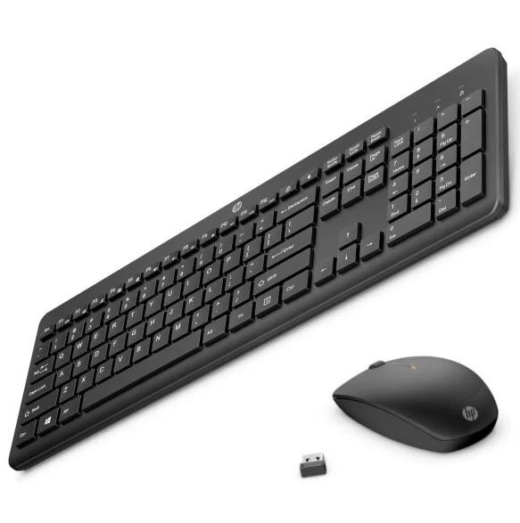 [195122606428] HP 235 USB Wireless Keyboard  Mouse Combo Reduced-sized  Low-Profile Quiet Keys Easy Cleaning Plug  Play for Notebook Desktop PC MAC