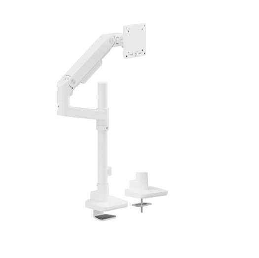 [6956745179522] 6956745179522 Brateck LDT81-C012P-W NOTEWORTHY POLE-MOUNTED HEAVY-DUTY GAS SPRING MONITOR ARM For most 17"~49" Monitors, Fine Texture White (LS)