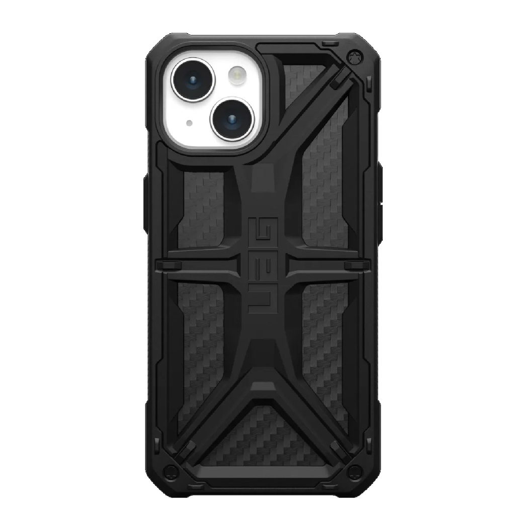 [840283909665] 840283909665 UAG Monarch Apple iPhone 15 (6.1") Rugged Case - Carbon Fiber (114289114242), 20ft. Drop Protection (6M), Tactical Grip, 10 Years Warranty