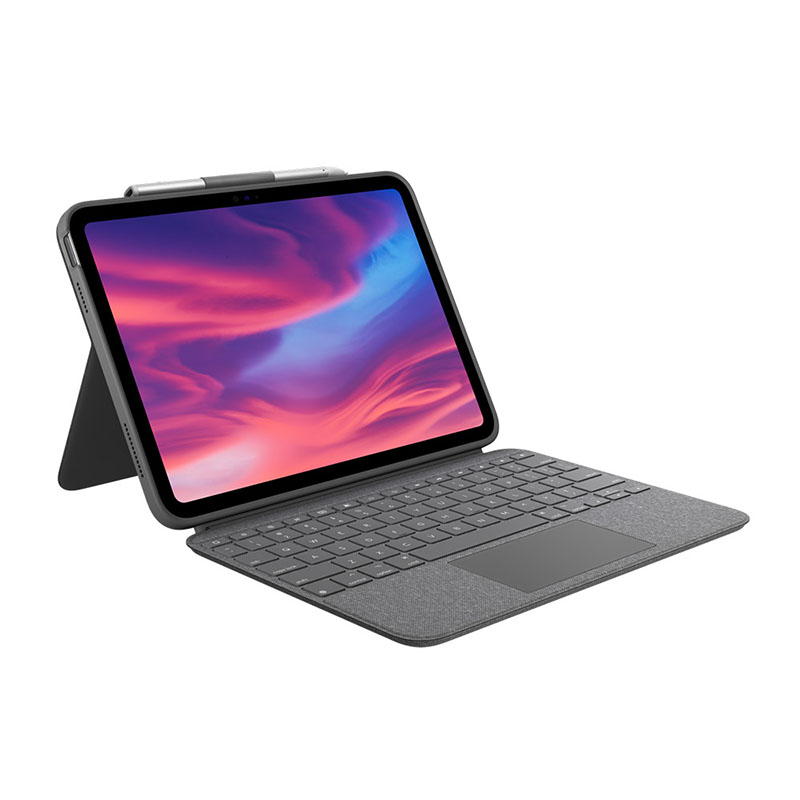 [97855182227] 97855182227 LOGITECH COMBO TOUCH FOR iPAD -Oxford Grey Backlit detachable keyboard case with trackpad for iPad (10th gen) 1-Year Limited Hardware Warranty