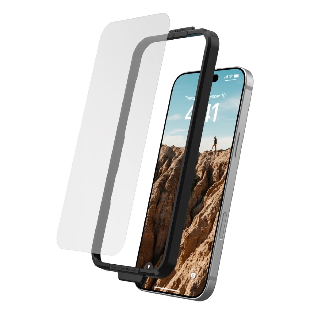 [840283915741] 840283915741 UAG Shield Apple iPhone 16 Pro (6.3") Tempered Glass Screen Protector - Clear (14436211NA), Antimicrobial,Scratch Resistant, 1 Year Warranty