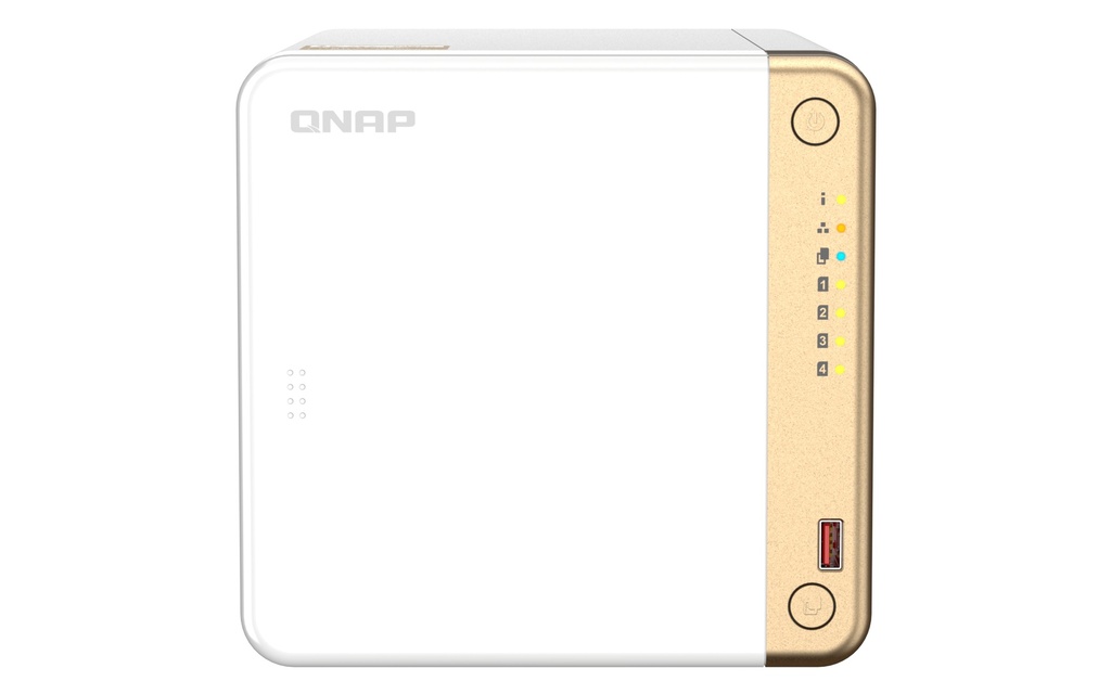 [4711103080030] 4711103080030 QNAP TS-462-4G 4-Bay desktop NAS, Intel® Celeron® N4505 dual-core, 4 GB DDR4 onboard not expandable, 4 x 3.5"/2.5" SATA 6Gb/s drive bays, 2 x M.2 2280