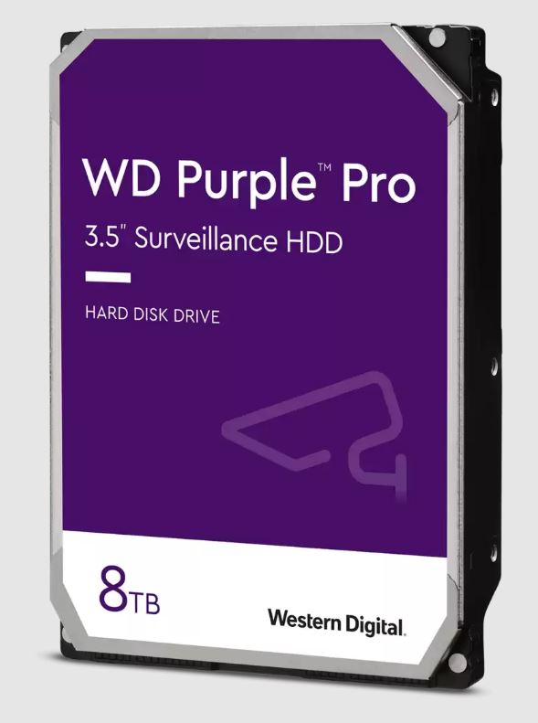 [WD8002PURP-85C9JY0] Western Digital WD Purple Pro 8TB 3.5" Surveillance HDD 7200RPM 256MB SATA3 245MB/s 550TBW 24x7 64 Cameras AV NVR DVR 2.5mil MTBF