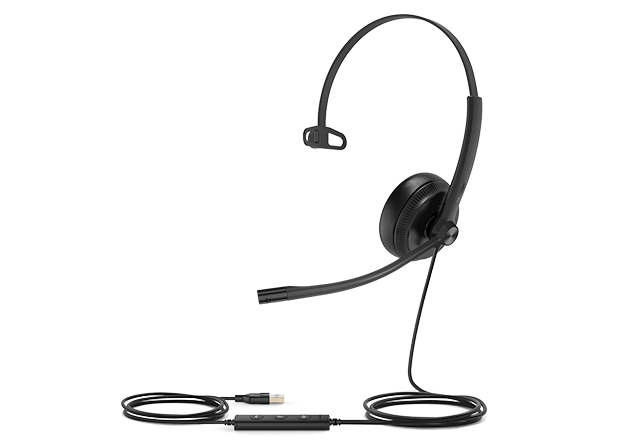 [6938818308022] 6938818308022 Yealink UH34 Special Edition Mono UC USB Headset, USB-A  3.5mm, Audio Clarity, Noise Cancelling Microphone, Leather Ear Cushions, YHC20 Controller