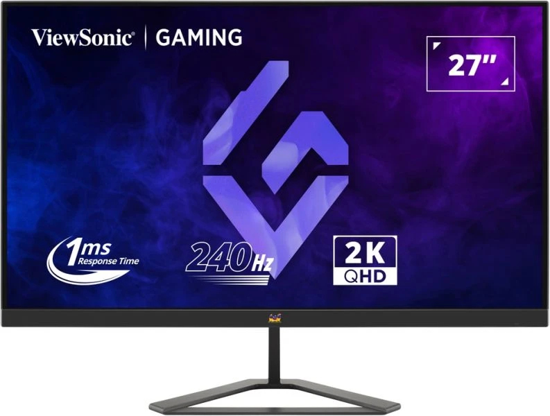 [766907027891] 766907027891 ViewSonic 27" 2K 240hz 1ms Lightning Fas, IPS, Dual Speakers, SuperClear IPS. 2x HDMI 2.0, 1x DP 1.4. VESA 100x 100t, Tilt Gaming Monitor