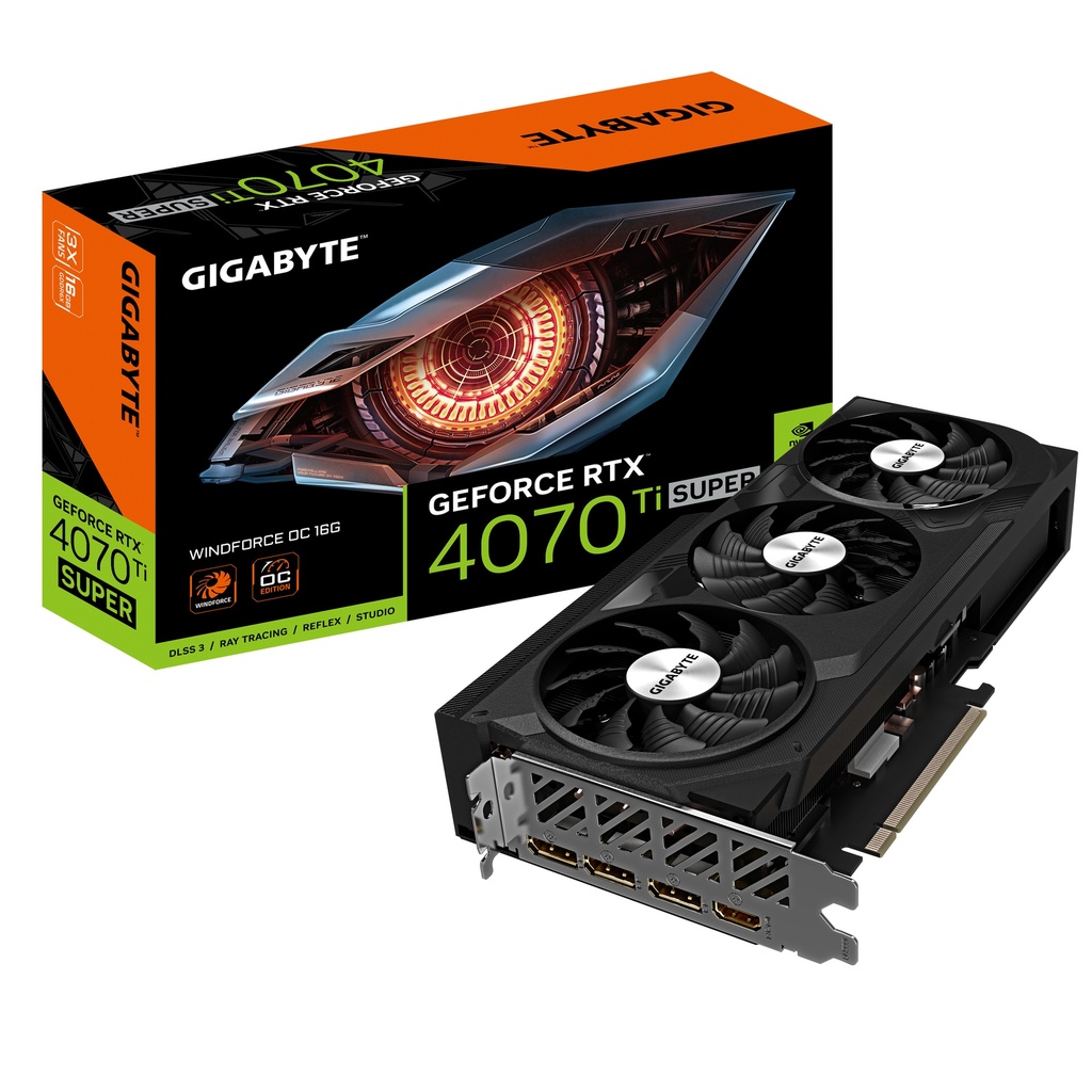 [4719331354121] 4719331354121 Gigabyte nVidia GeForce RTX 4070 Ti Super WF3 OC 16GD GDDR6X Video Card, PCI-E 4.0, 2625 Core Clock, RGB Fusion 3x DP 1.4a, 1x HDMI 2.1a