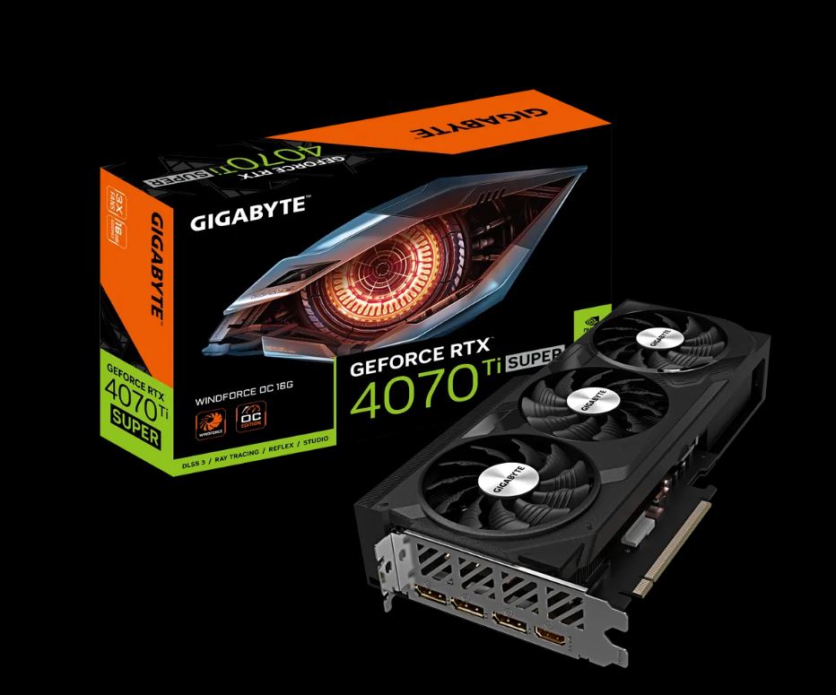 [4719331354121] Gigabyte nVidia GeForce RTX 4070 Ti Super WF3 OC 16GD GDDR6X Video Card, PCI-E 4.0, 2625 Core Clock, RGB Fusion 3x DP 1.4a, 1x HDMI 2.1a