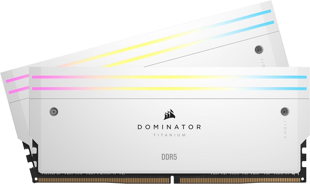 [840006674436] 840006674436 Corsair DOMINATOR® TITANIUM RGB 64GB (2x32GB) DDR5 DRAM 6000MT/s CL30 Intel XMP Memory Kit — White