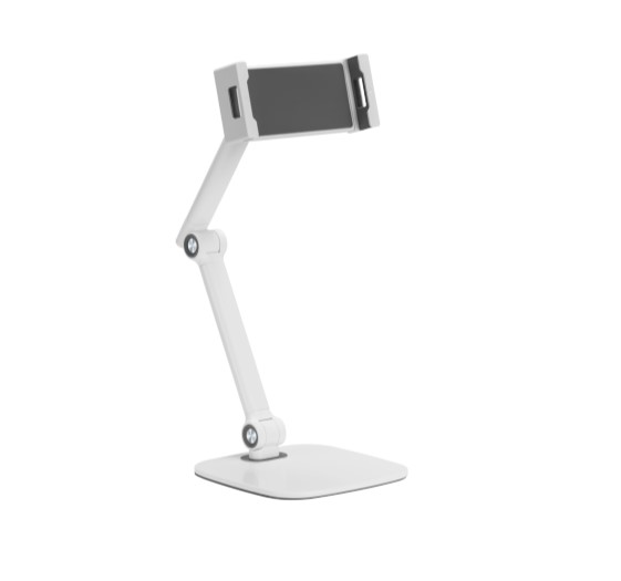 [6956745179300] Brateck PAD39-02 SIMPLICITY UNIVERSAL PHONE/TABLET TABLETOP STAND Compatible with most 4.7”~12.9” phones, tablets, and more devices (White) (LS)