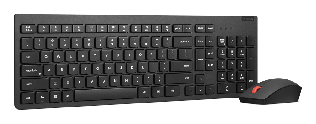 [195892093725] 195892093725 Lenovo Essential Wireless Combo Keyboard  Mouse Gen2 Low Profile Adjustable Tilt Leg Spill Resistant 1600DPI 3 buttons Optical Sensor 18mths Battery