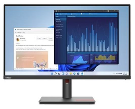 [196380977497] LENOVO ThinkVision T27P-30 27" UHD USB-C Monitor 4K 3840x2160 16:9 Height Adjustable Tilt Swivel Pivot DP HDMI USB-C 3xUSB3.2 Hub 3yr