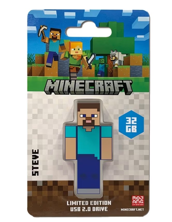 [4895117969786] Verbatim Minecraft Collector s Edition USB Flash Drive - 32GB - Steve. Retail Pack