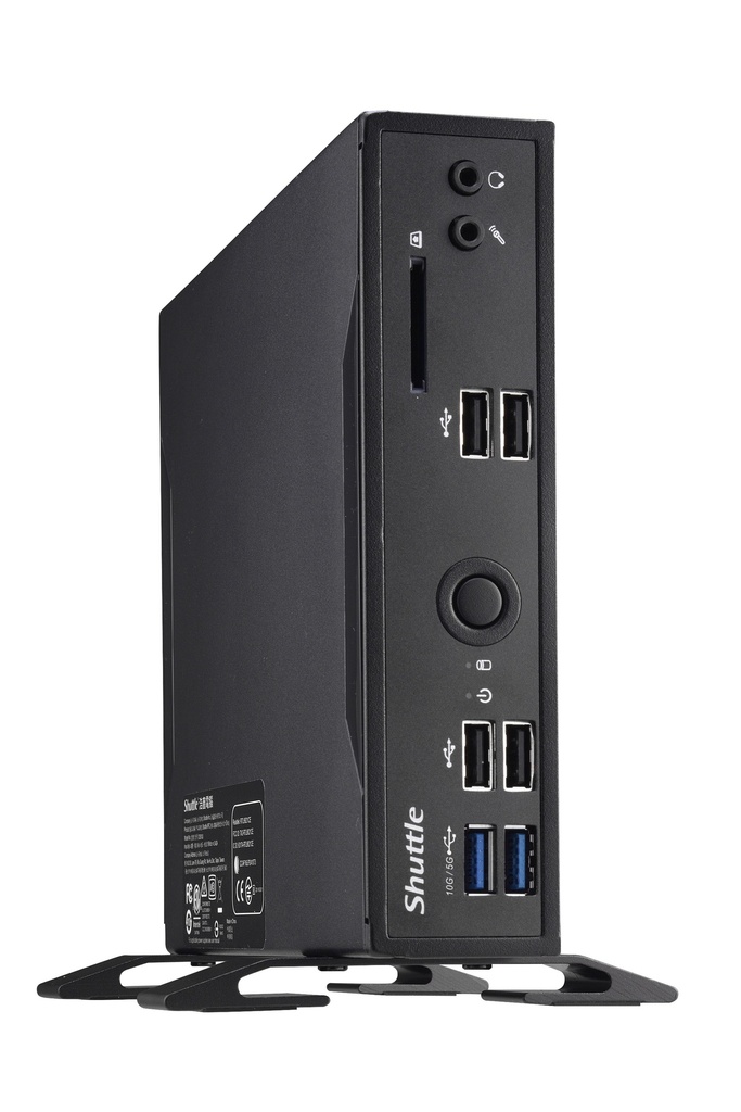 [887993005331] 887993005331 Shuttle DS20U V2 Slim Mini PC 1L Barebone - Intel Celeron 5205U, Fan-less, 2x LAN , RS232/RS422/RS485, HDMI, DP, VGA, Vesa Mount, 65W adapter