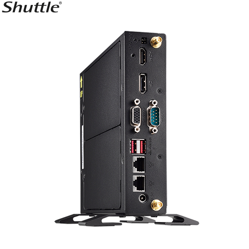 [887993005331] Shuttle DS20U V2 Slim Mini PC 1L Barebone - Intel Celeron 5205U, Fan-less, 2x LAN , RS232/RS422/RS485, HDMI, DP, VGA, Vesa Mount, 65W adapter