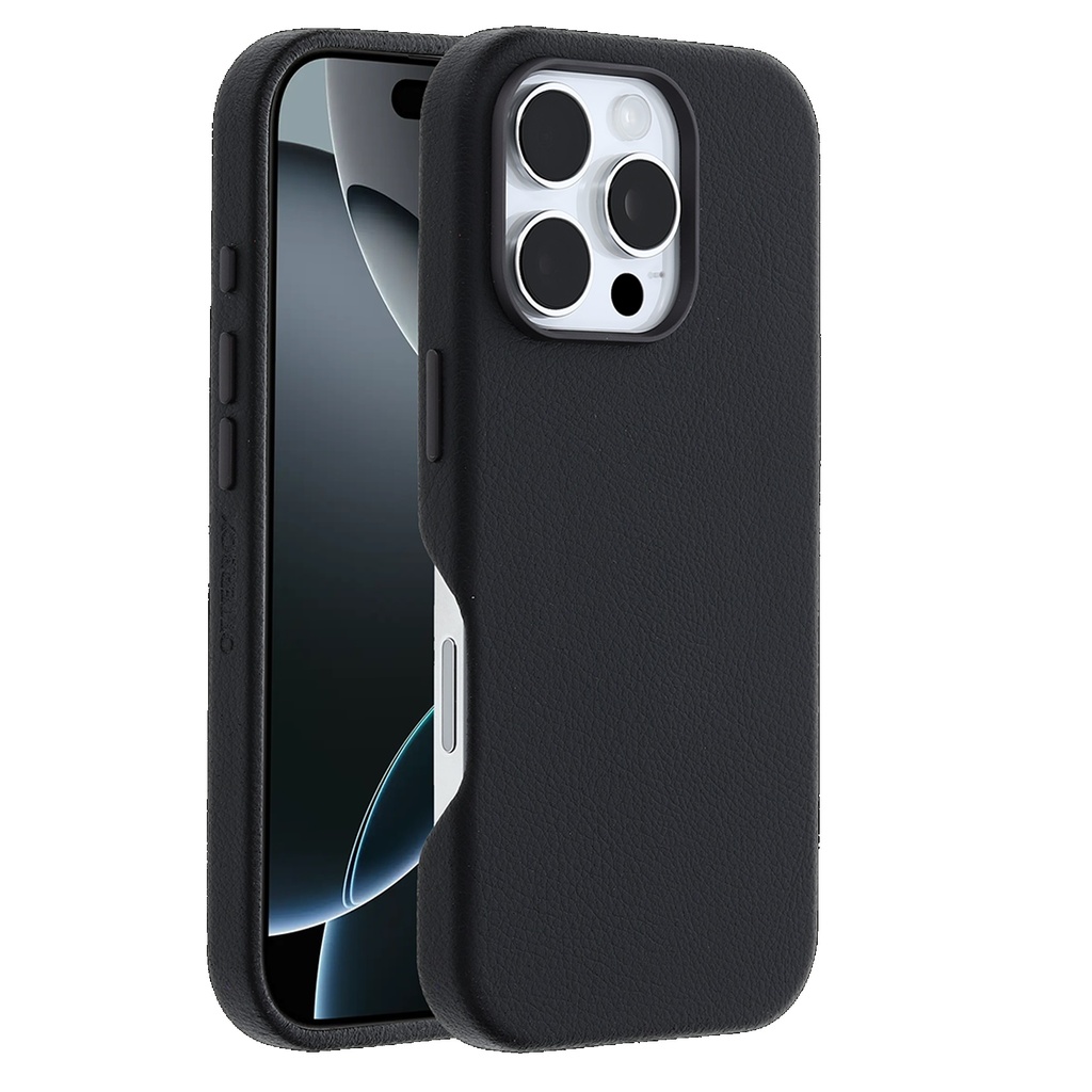 [840304771417] OtterBox Symmetry MagSafe Cactus Leather Apple iPhone 16 Pro (6.3") Case Black-(77-96317),DROP+ 3X Military Standard,Pocket friendly,7 Years Warranty