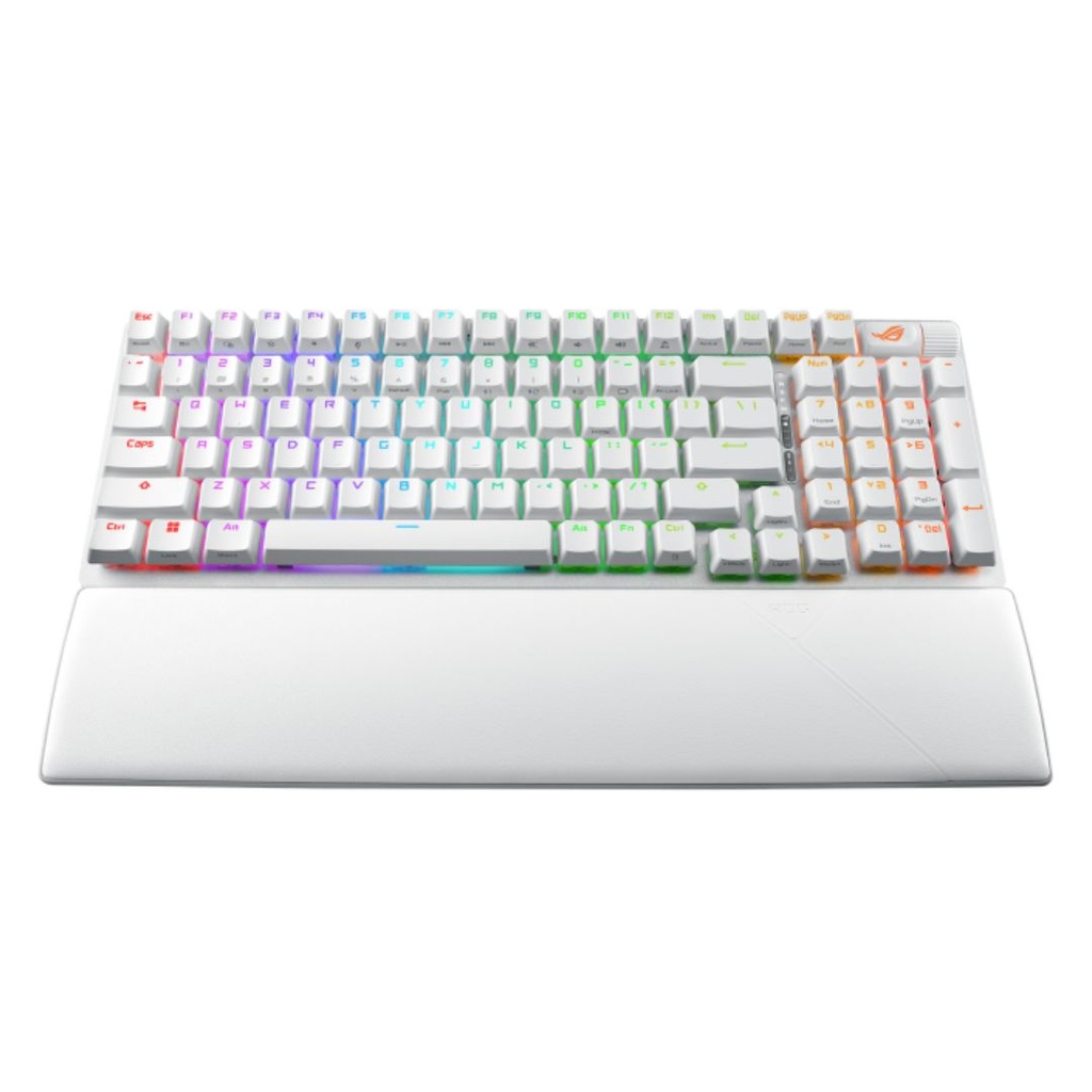 [4711387486627] ASUS ROG STRIX SCOPE II 96 WL Snow Switch Wireless Gaming Mechanical Keyboard, Tri-mode Connection, Streamer hotkeys, PBT Keycaps (White)