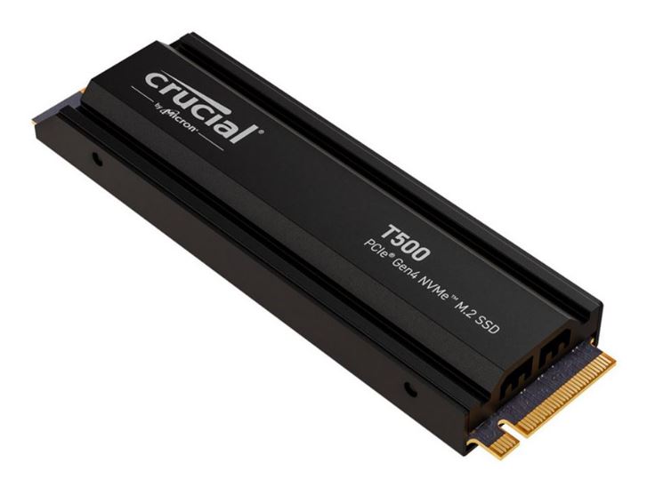 [649528943491] 649528943491 Crucial T500 4TB Gen4 NVMe SSD Heatsink - 7400/7000 MB/s R/W 2400TBW 1440K IOPs 1.5M hrs MTTF Acronis True Image Adobe Creative Cloud PS5 ~MZ-V8P2T0CW