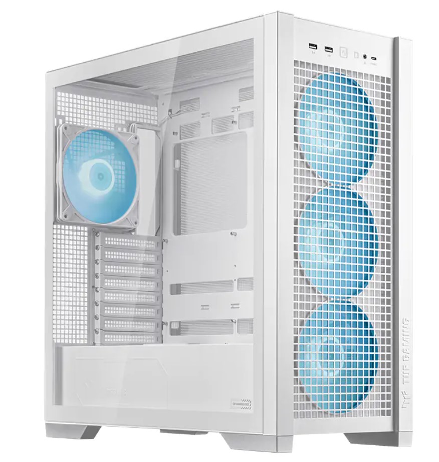 [4711387478769] ASUS GT302 TUF GAMING ARGB White ATX Mid Tower Case, Tempered Glass Compact Case, Mesh Panel (BTF)