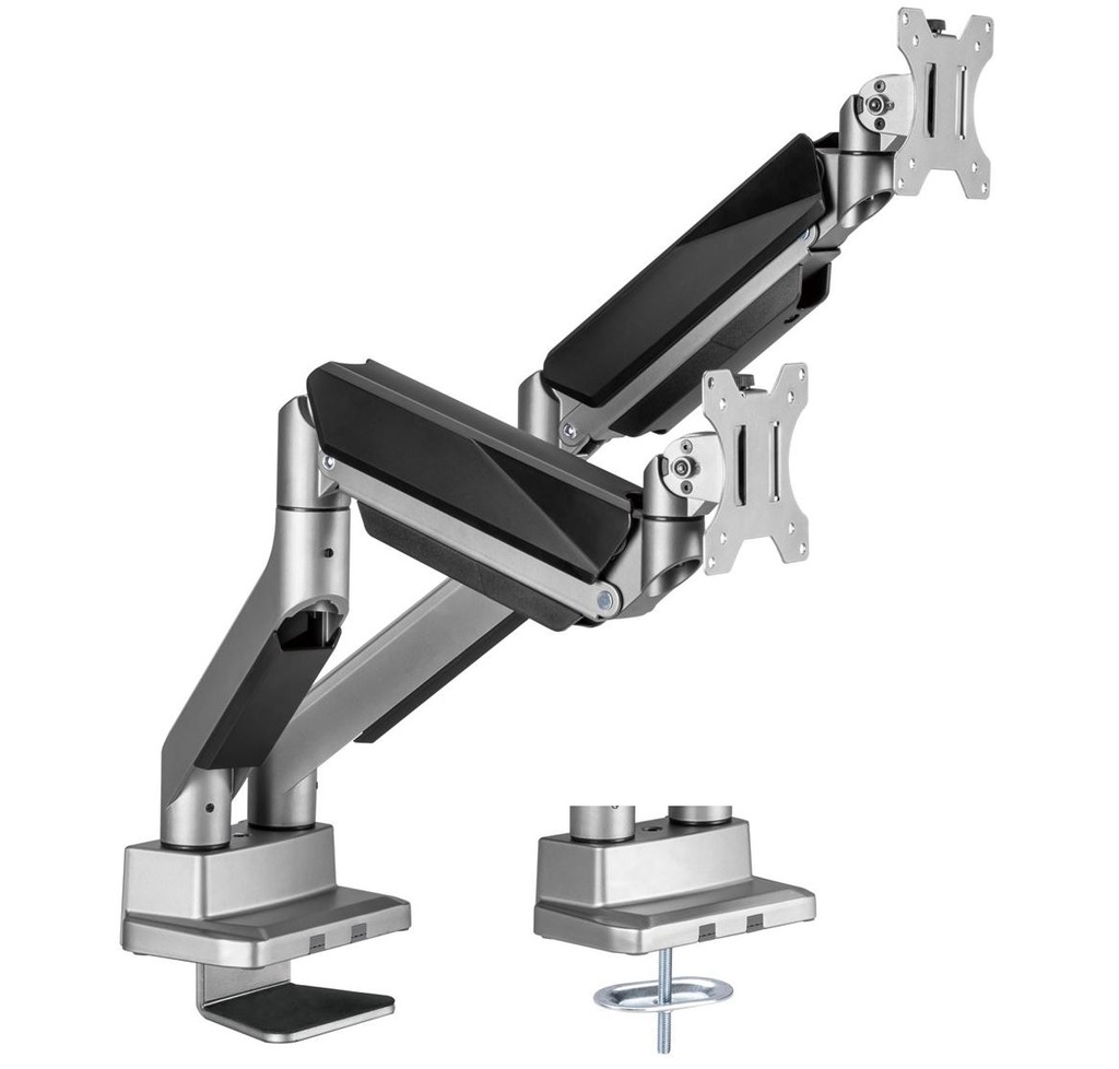 [9346396003746] 9346396003746 mbeat® activiva Heavy Duty Dual Monitor Screen Gas Spring Monitor Arm Support:For monitors 17”-35’’, each up to15kg.  Integrated 180° Rotation