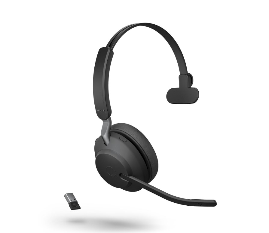 [SPJ-EVL2-65-UC-M-A] SPJ-EVL2-65-UC-M-A Jabra Evolve2 65 UC Mono Black Bluetooth Headset, Link 380 USB-A Passive Noise-cancelling, 2ys Warranty, 3-Microphone Call Technology, Busylight