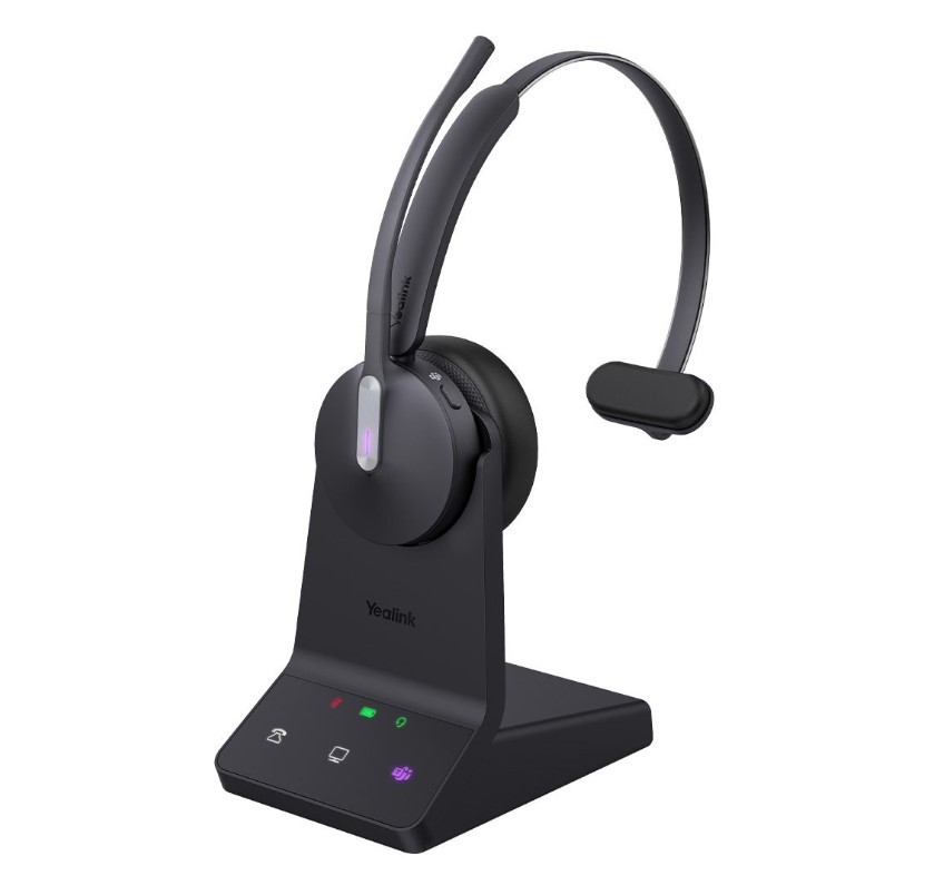 [6938818319592] 6938818319592 Yealink WH64 Mono UC DECT Wireless Headset, DECT  Bluetooth Wireless Technology, 3-Mic Noise Cancellation, UC Certified,  Charging Stands