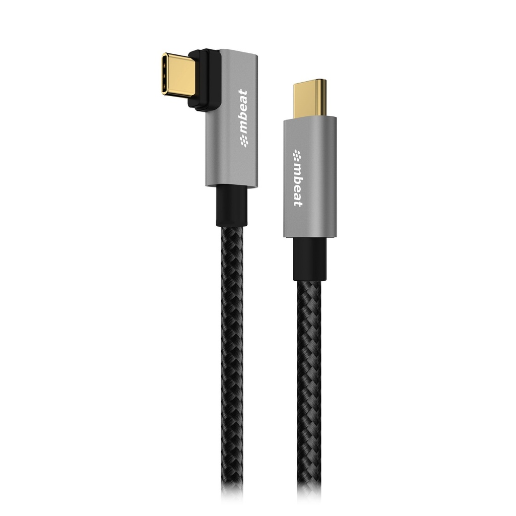 [9346396003777] 9346396003777 mbeat Tough Link 1.8m L-Shape USB 3.2 Gen2 USB-C Cable - Space Grey Data Transfer Rate: Maximum 10Gbps  Video Resolution: Maximum 4K/60Hz Weight 85g