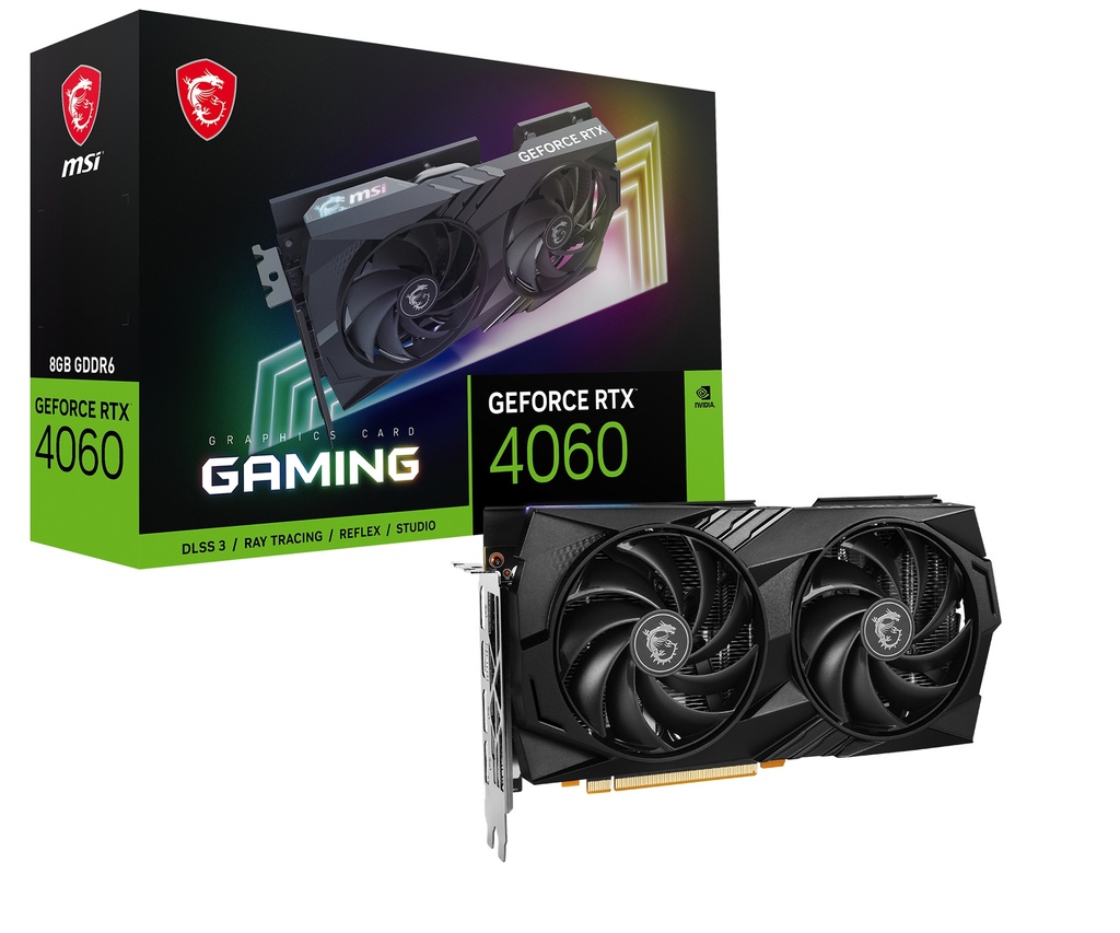 [4711377115469] 4711377115469 MSI nVidia GeForce RTX 4060 GAMING 8G Video Card  2595  MHz Boost Clock, 8GB GDDR6,DisplayPort x 3 (v1.4a),HDMI x 1
