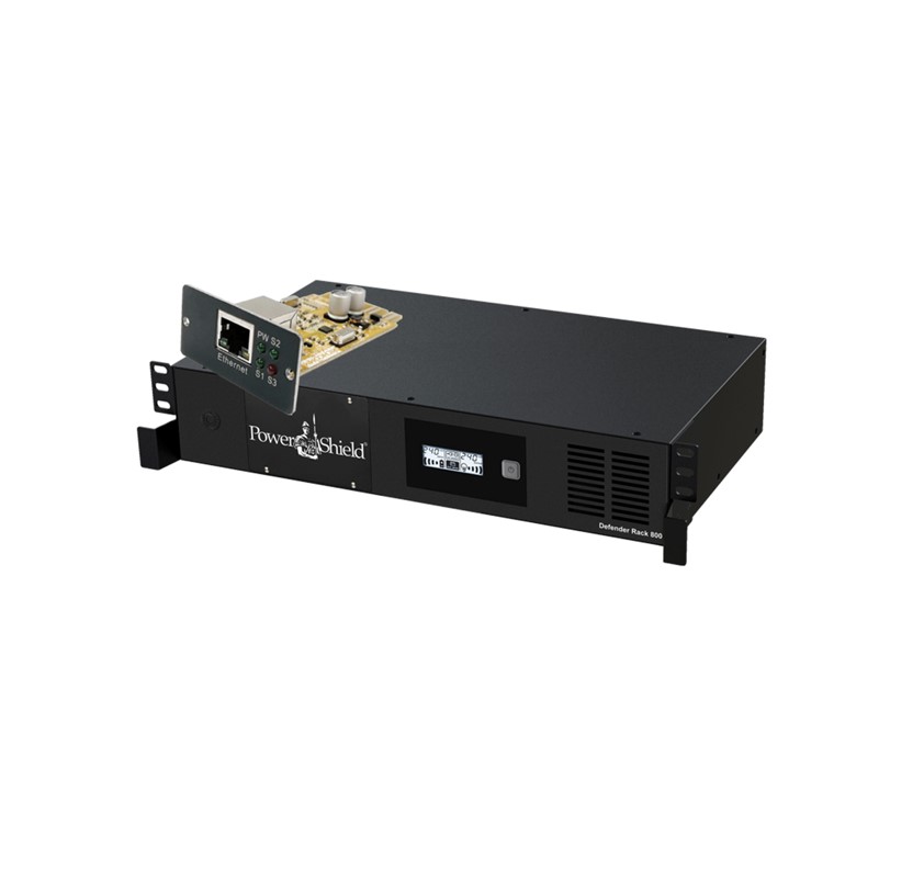 [UPPS-PSDR800N] UPPS-PSDR800N PowerShield Defender Rackmount Network Ready Bundle (1xPSDR800 + 1xPSSNMPV1), 4 AUS sockets, user-replaceable batteries