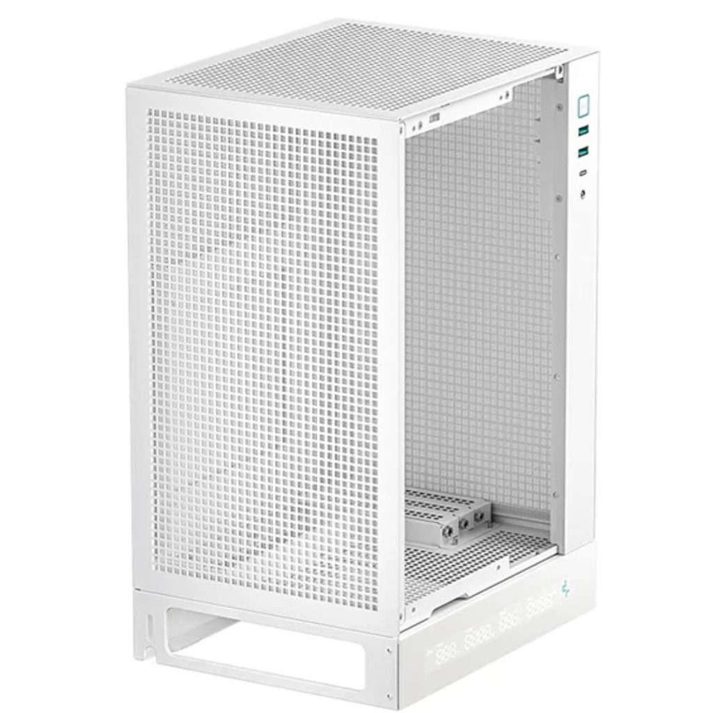 [6933412774211] DeepCool CH170 DIGITAL WHT ITX Case, Digital Status Display, Extremely portable size, Abundant Airflow Ventilation, Mesh panels, Full sized air cooler