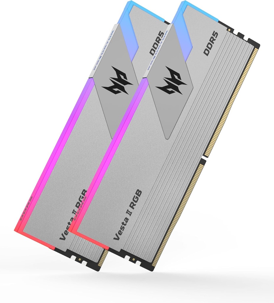 [6955914618268] PREDATOR VESTAII 32GB 16GBx2 Silver RGB DDR5 Memory 6400Mhz 1R*8 CL32