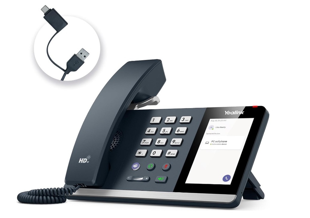 [6938818312791] Yealink MP45 USB Teams Phone Desk Corded Phones for Work, Certified by Microsoft Teams Skype for Business System, Powered by Computer via USB-A/C